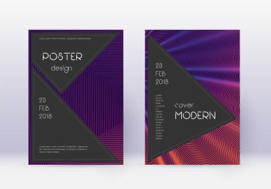 Siyah kapak tasarım şablonu. Violet soyut.