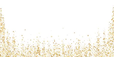 Altın yıldızlı, ışıl ışıl konfeti. Dağınık zm