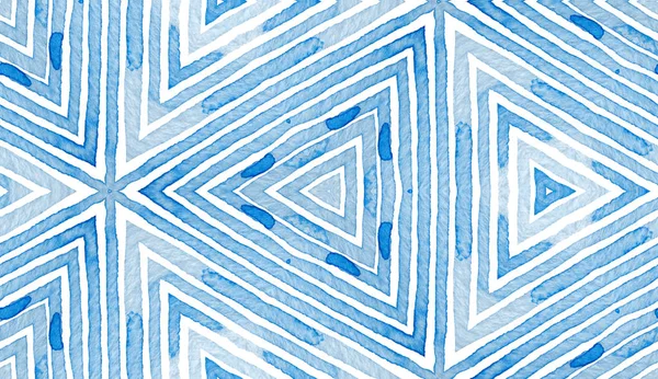 Mavi Geometrik Suluboya. Meraklı Kusursuz Düzen — Stok fotoğraf