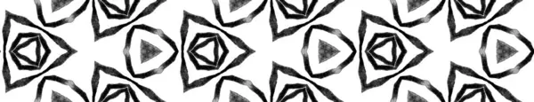 Follaje geométrico blanco y negro Seamless Border —  Fotos de Stock