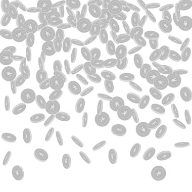 Çin Yuan paraları düşüyor. Dağınık siyah ve...