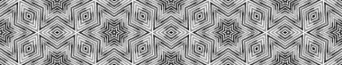 Siyah ve beyaz Kusursuz Sınır Parşömeni. Geometrik 