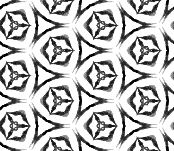 Black and white medallion seamless pattern. Hand d — Stock Photo, Image