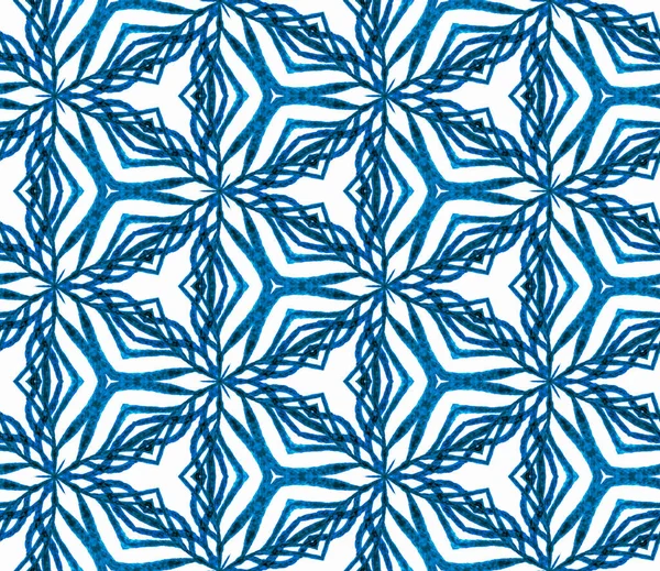 Blue tropical seamless pattern. Hand drawn waterco