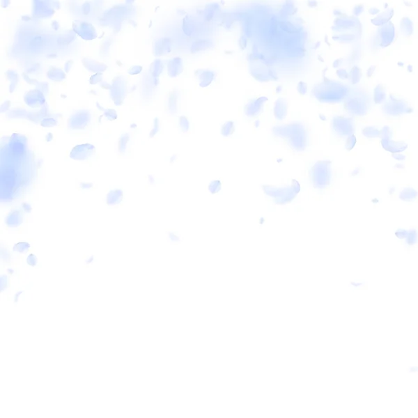Pétales de fleurs bleu clair tombant. Brillant r — Image vectorielle