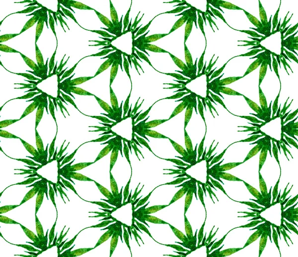 Yeşil tropikal dikişsiz desen. Elle çizilmiş waterc — Stok fotoğraf