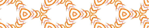 Orange handdrawn sömlös kant rullning. Geometriska — Stockfoto
