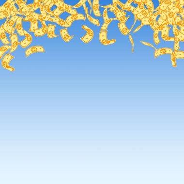 Korece notlar düşüyor. Mavi üzerine küçük WON faturaları 