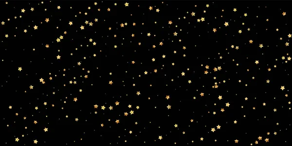 Estrellas de oro de lujo al azar confeti espumoso. Scatt. — Archivo Imágenes Vectoriales
