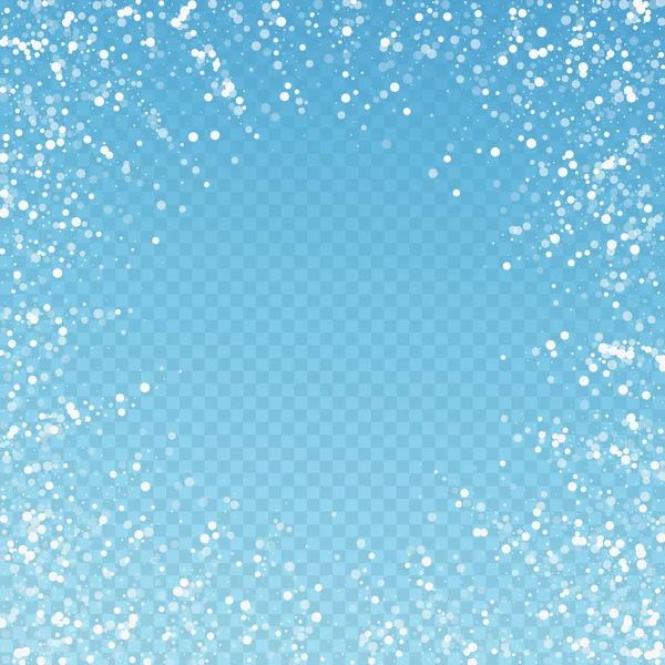 Random white dots Christmas background. Subtle fly — Stock Vector