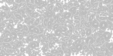 Çin Yuan paraları düşüyor. Dağınık siyah ve...