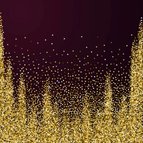 Gouden driehoeken glitter luxe sprankelende confetti. — Stockvector