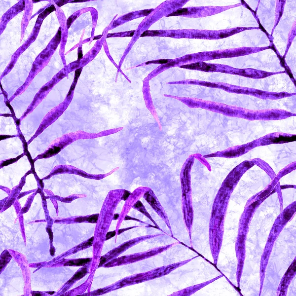 Tropiska sömlösa mönster. Akvarell vajande palm — Stockfoto