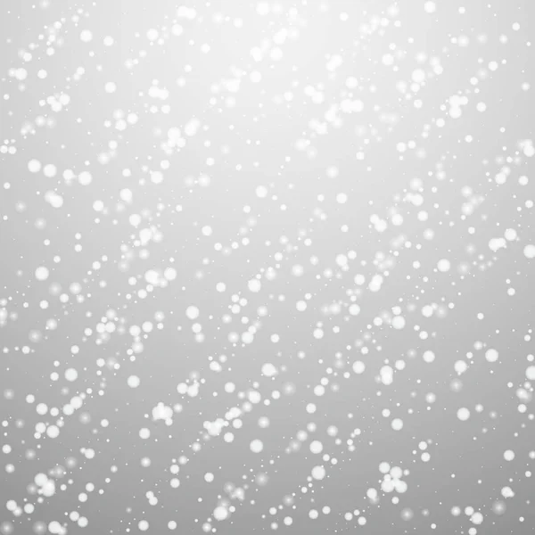 Belle Chute Neige Fond Noël Flocons Neige Volants Subtils Étoiles — Image vectorielle