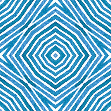 Mavi Geometrik Suluboya. Şirin Kusursuz Desen. 