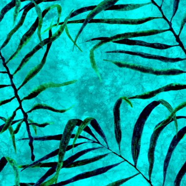 Tropikal seamless modeli. Palmiye sallanan suluboya