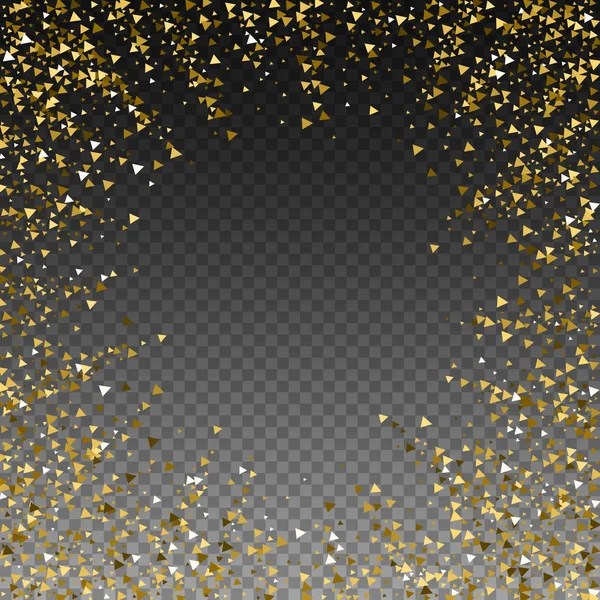 Triangles d'or luxe confettis étincelants. Éparpillement — Image vectorielle