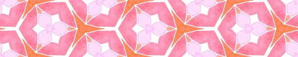 Rosa orangefarbene nahtlose Retro-Bordüre. Geometrie — Stockfoto