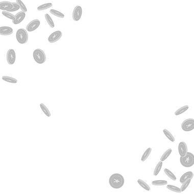 Çin Yuan paraları düşüyor. Dağınık siyah ve...