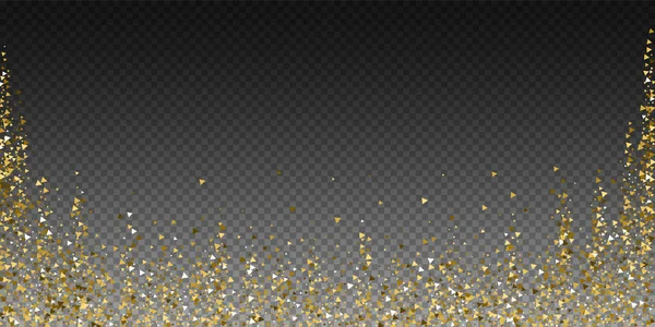 Gouden driehoeken luxe sprankelende confetti. Scattere — Stockvector