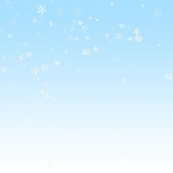 Sparse snowfall Christmas background. Subtle flyin — Stock Vector