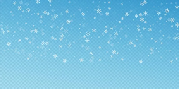 Sparse snowfall Christmas background. Subtle flyin — Stock Vector