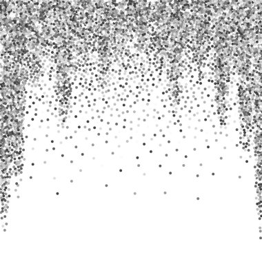 Yuvarlak gümüş parıltılı, ışıltılı konfeti. Kare