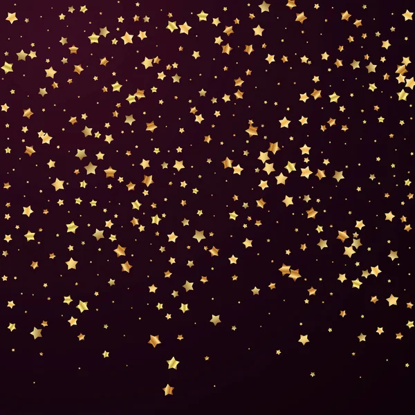 Estrellas de oro de lujo al azar confeti espumoso. Scatt. — Vector de stock