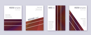 Geometrik broşür tasarım şablonu seti. Turuncu karın kası