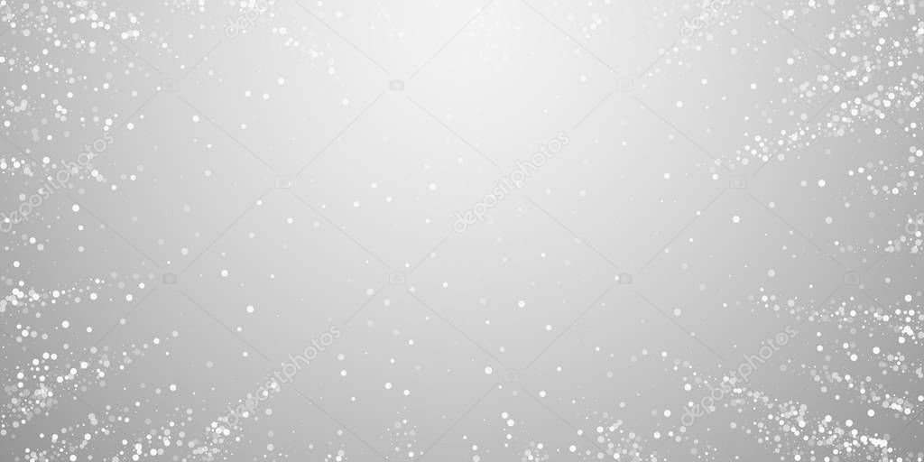 Random white dots Christmas background. Subtle fly
