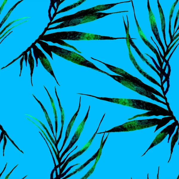Trópusi varrat nélküli mintát. Akvarell ívelt palm — Stock Fotó