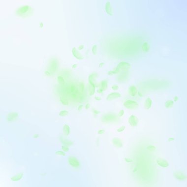 Yeşil çiçek yaprakları aşağı düşen. İdeal romantik f