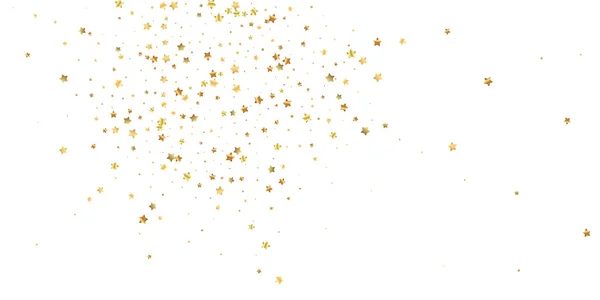 黄金の星のランダムな豪華な輝くコンフェッティ。散布図 — ストックベクタ