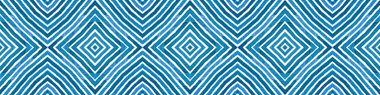 Mavi Kusursuz Sınır Parşömeni. Geometrik Suluboya 