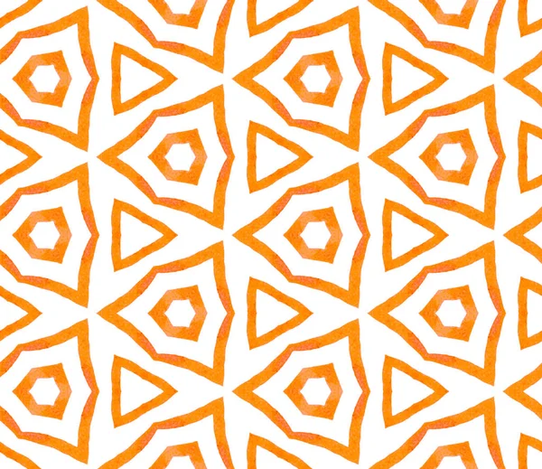 Caleidoscopio naranja patrón sin costuras. Dibujado a mano w —  Fotos de Stock