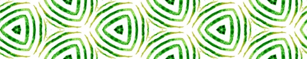 Groene hand getekende naadloze rand Scroll. Geometrische — Stockfoto