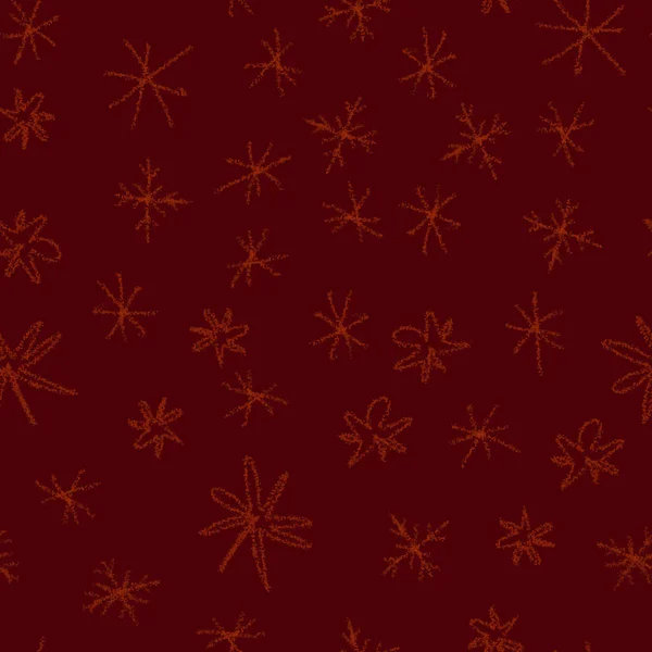 Mão desenhado flocos de neve vermelho Natal sem costura Patte — Fotografia de Stock