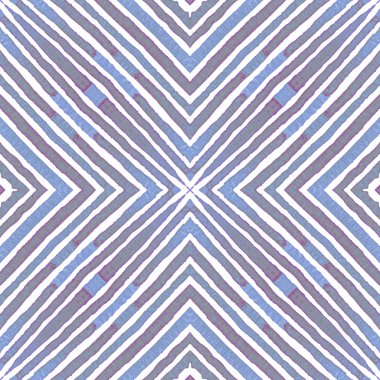 Mavi Geometrik Suluboya. Şirin Kusursuz Desen. 