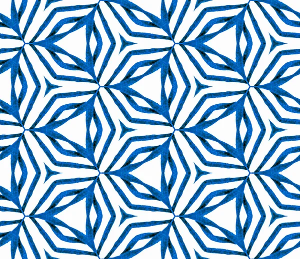 Niebieski lato bez szwu wzór. Ręcznie rysowane watercolo — Zdjęcie stockowe