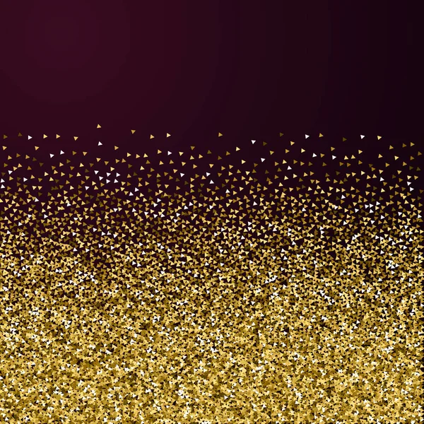 Guldtrianglar glitter lyx mousserande konfetti. — Stock vektor