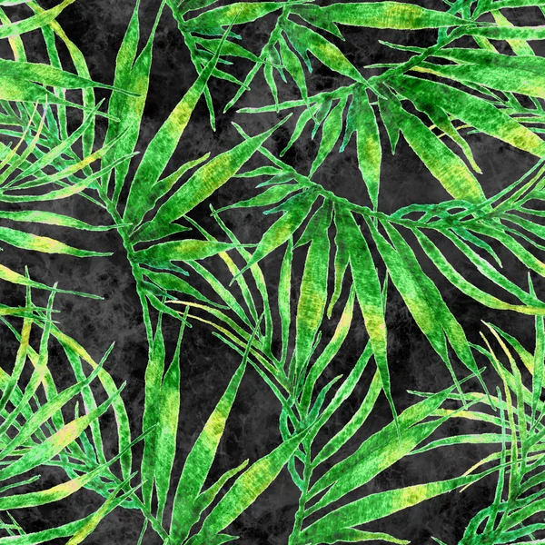 Tropikalny wzór. Akwarela chaotyczne palm — Zdjęcie stockowe