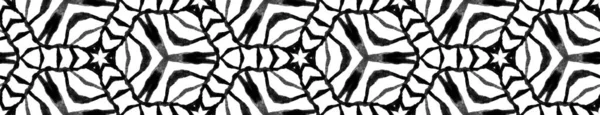 Follaje geométrico blanco y negro Seamless Border —  Fotos de Stock
