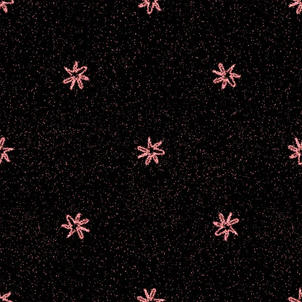 Hand Drawn red Snowflakes Christmas Seamless Patte — Stock Photo, Image