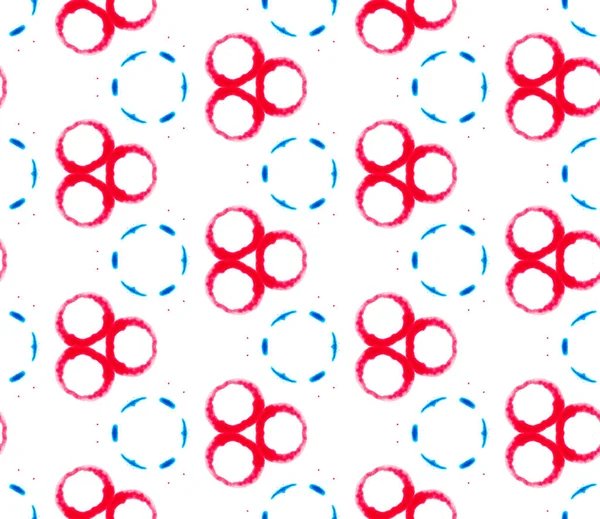 Rojo círculos azules patrón sin costura. Mano dibujada wate —  Fotos de Stock