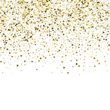 Altın üçgenler, ışıl ışıl konfeti. Scattere