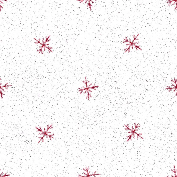 Patte sans couture de Noël de flocons de neige rouges dessinés à la main — Photo