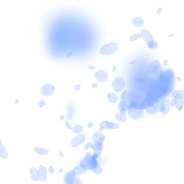 Sötét kék virág szirmai zuhan. Megdöbbentő — Stock Vector