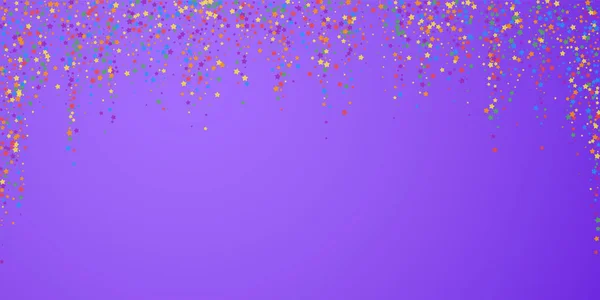 Confeti festivo. Estrellas de celebración. Arco iris brigh — Archivo Imágenes Vectoriales