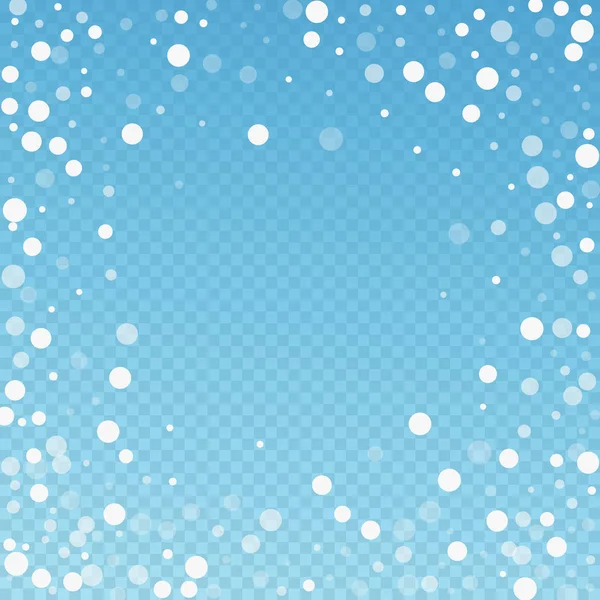 Lunares blancos Fondo de Navidad. Sutil vuelo sno — Vector de stock