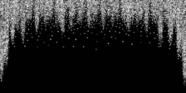 Gümüş parıltılı, ışıl ışıl, konfeti. Scattere